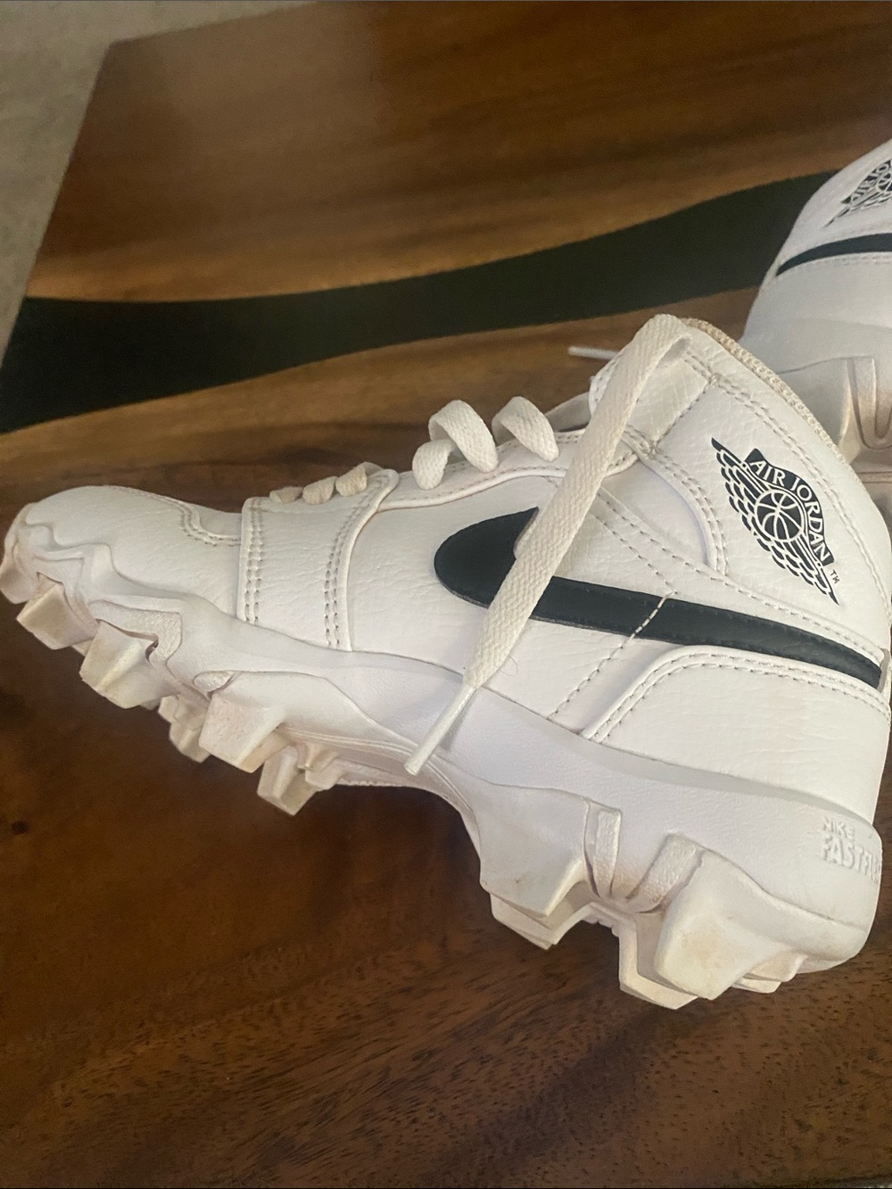 Jordan Kids White and Black Cleats Sneakers